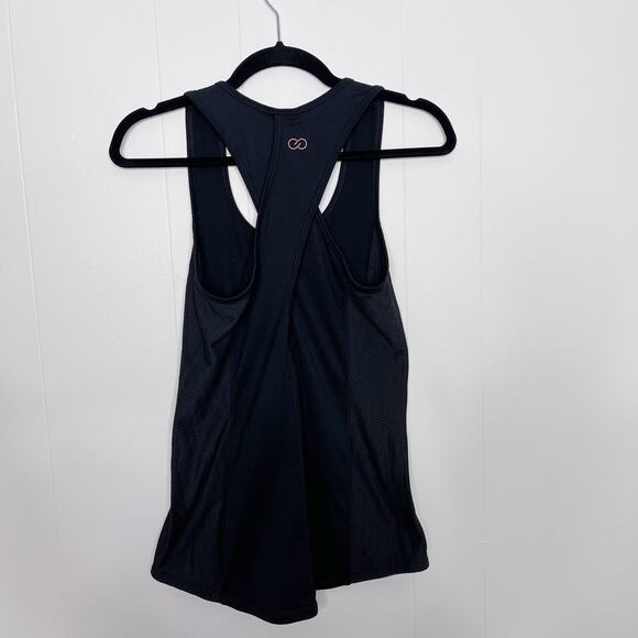Calia By Carrie Underwood Black Crossback Mesh Pieced Tank Top XSmall XS Scoop - Picture 2 of 8